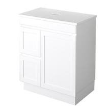 Stefania 750mm Matte White Freestanding Single Vanity with Stone Countertop